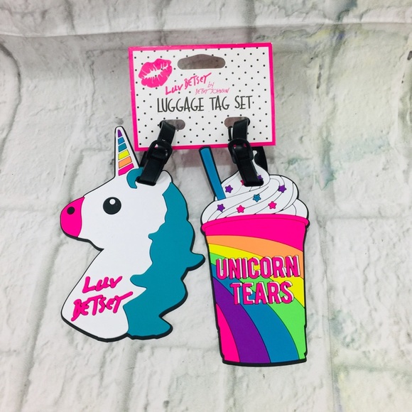 Betsey Johnson Accessories - Betsey Johnson “ Luv Betsey” Unicorn Luggage Tags